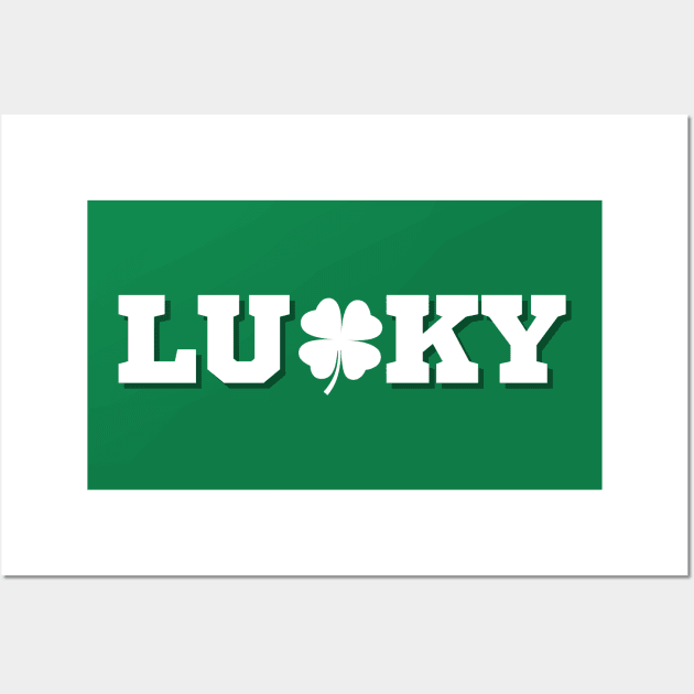 Lucky Clover St Patricks Day Tee | Lucky Clover Charm Wall Art by CityTeeDesigns